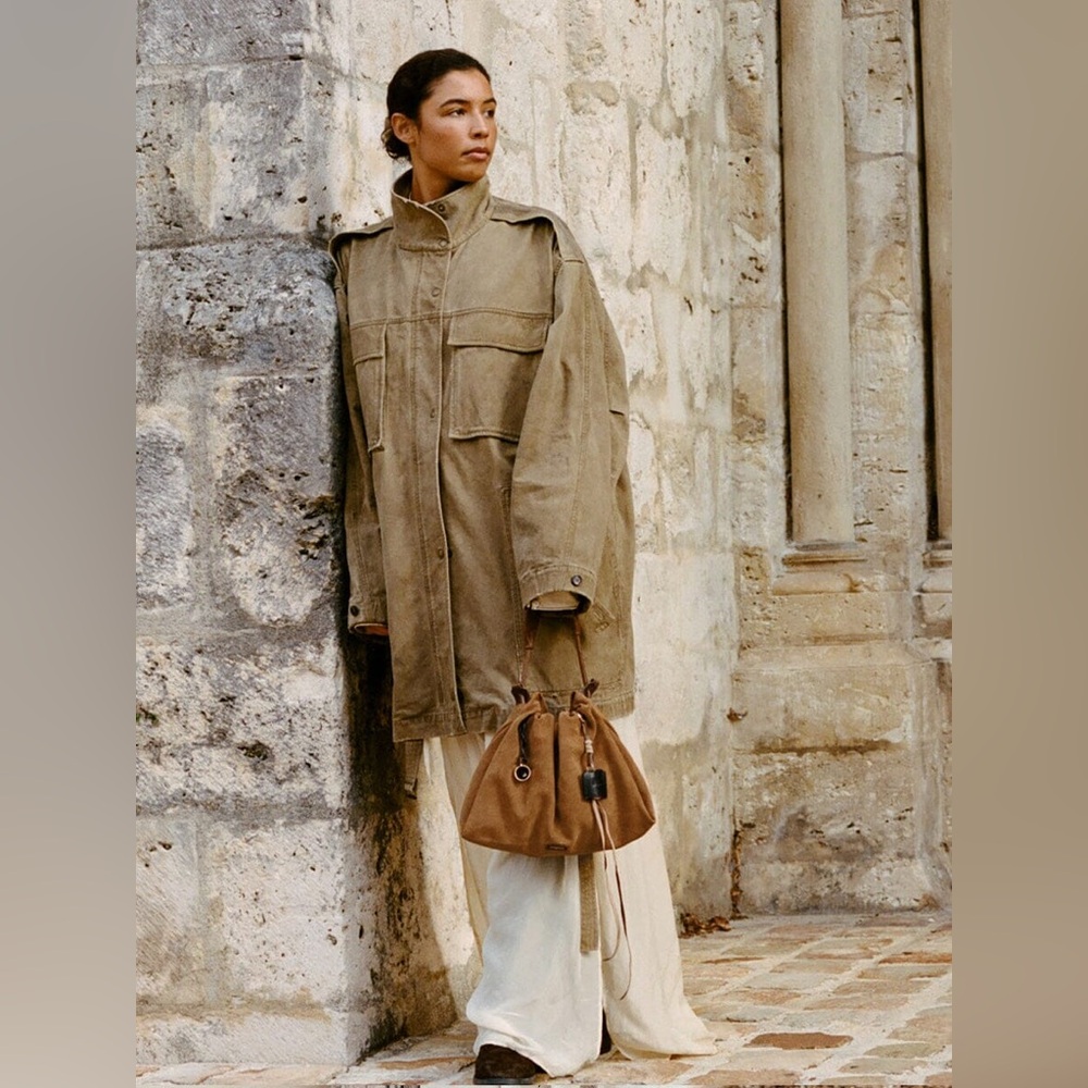Small Gather Bag Set - Ochre Suede - Picture 2 of 13